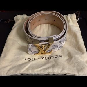 Authentic Men’s Louis Vuitton Damier Azur belt